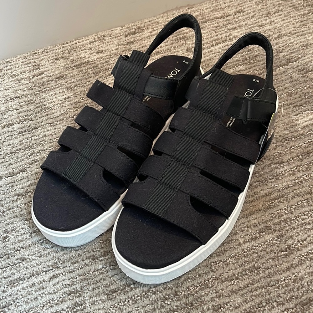 Toms | Fisherman Lug Sandal | Black | Size 9